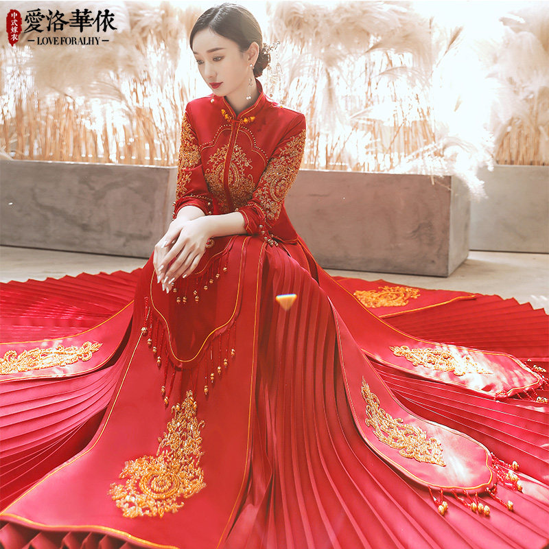 秀禾服2020新款秋冬中式结婚敬酒服 爱洛华依旗袍