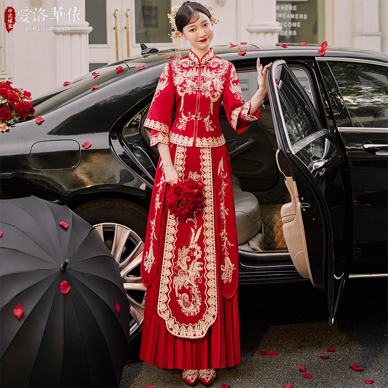 秀禾服2020新款秋冬中式修身敬酒服 爱洛华依旗袍