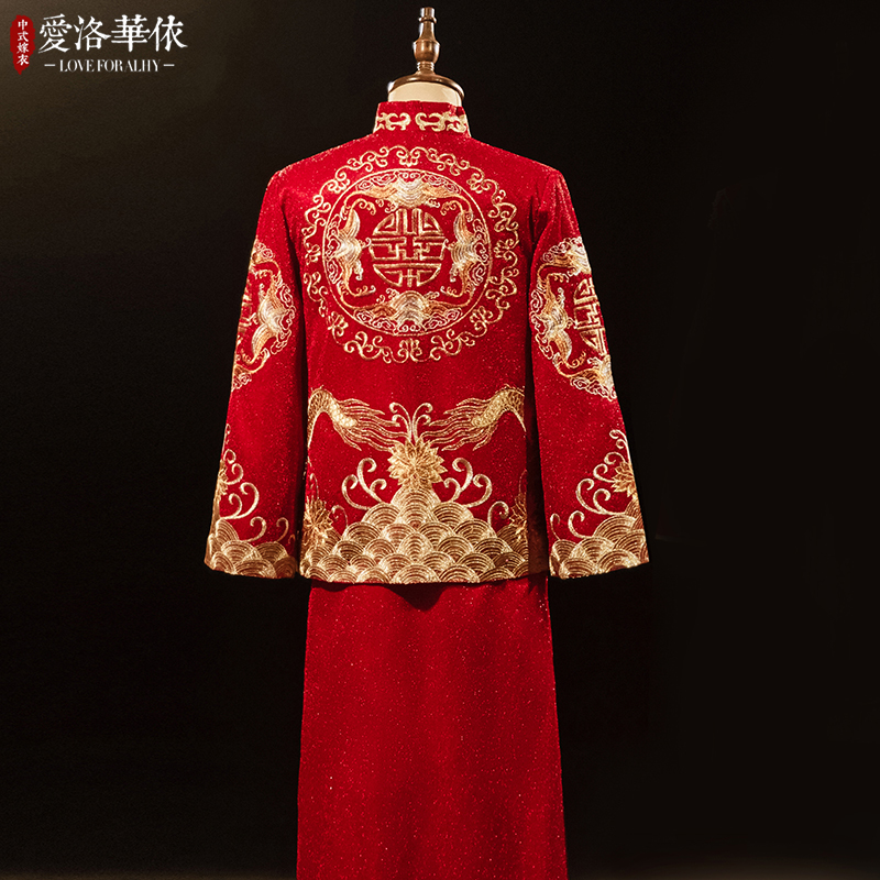 男装秀禾服2021新款中式婚礼龙凤褂 爱洛华依其他民族服装