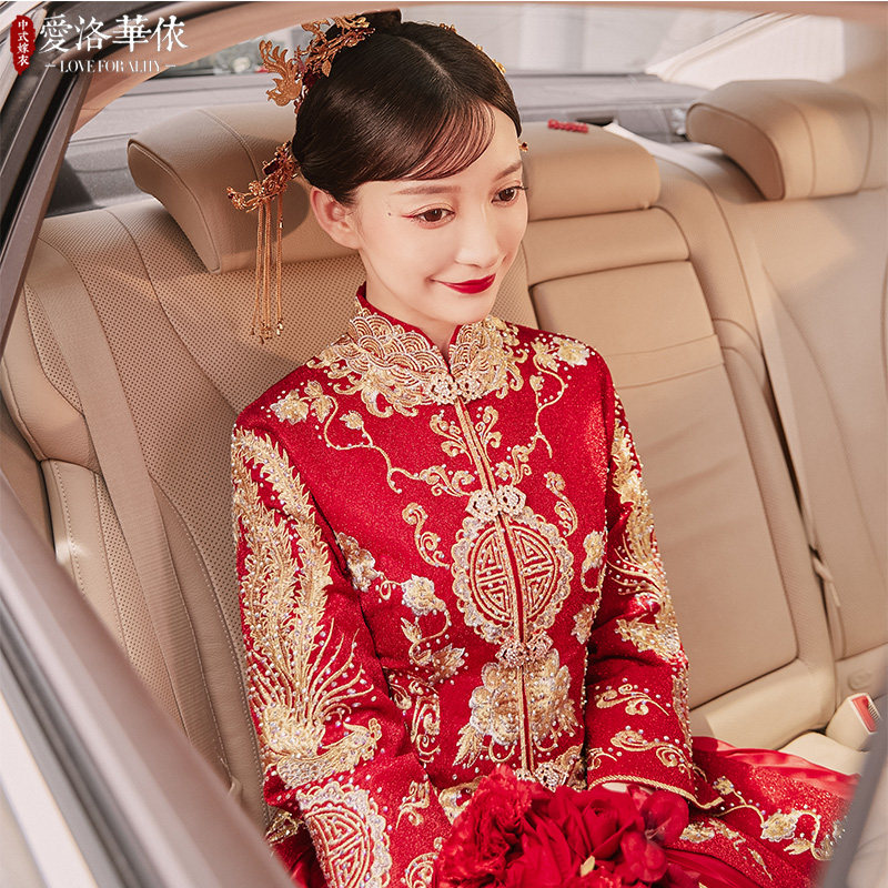 秀禾服新娘2021新款冬季中式敬酒服 爱洛华依旗袍