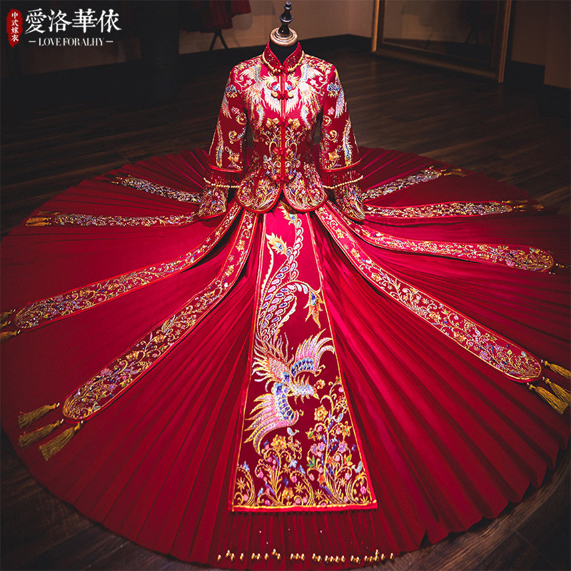 秀禾服新娘2020新款秋冬结婚敬酒服 爱洛华依旗袍