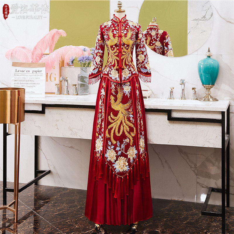 秀禾服新娘2020新款秋冬中式敬酒服 爱洛华依旗袍