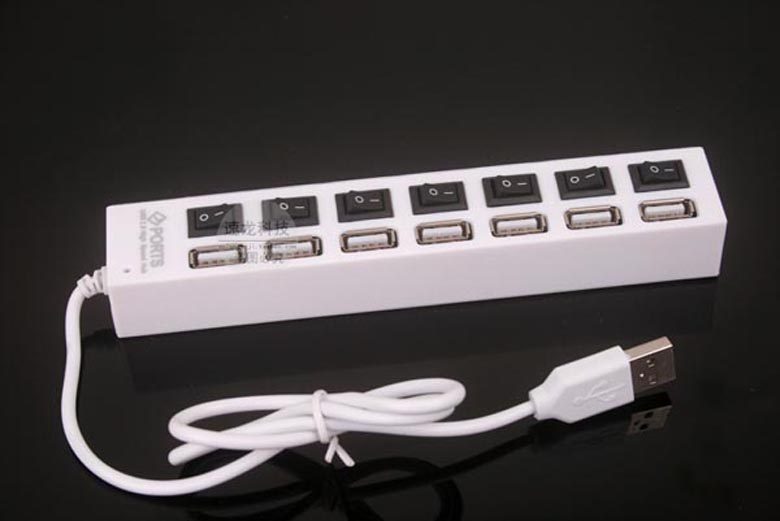 usb2.0带独立开关多接口HUB分线器一拖7USB集线器高速7口USB扩展_虎窝淘