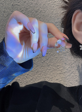 后挂式珍珠花朵耳环女