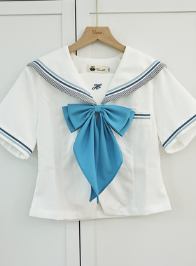 明日同学加长纯色双层适配水手服免打大领巾jk蝴蝶结学生领结