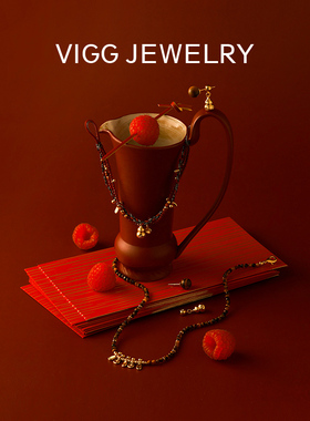 VIGG琥光金坠项链女简约时尚高级