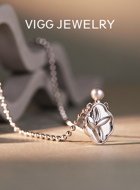 VIGG竹影项链女高级感贝珠锁骨链2026年新款轻奢时尚潮设计配饰