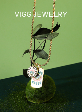 VIGG恶魔之眼项链女珐琅吊坠轻奢