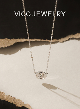 VIGG星光纽扣项链女小众高级设计感2025年新款潮纯银时尚百搭配饰