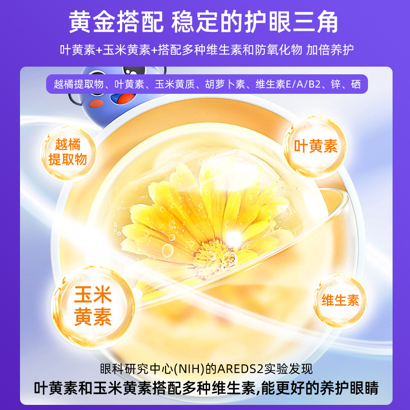 圣伯德-进口叶黄素正品官方旗舰店成人蓝莓护眼片保健品90粒胶囊