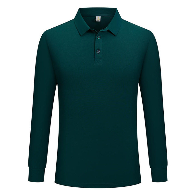 春秋POLO衫工作服t恤男女团体服广告衫印字log纯色冰氧翻领长袖 - 图0