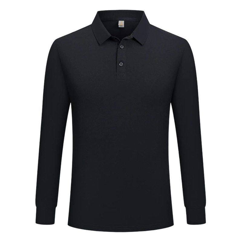 春秋POLO衫工作服t恤男女团体服广告衫印字log纯色冰氧翻领长袖 - 图3