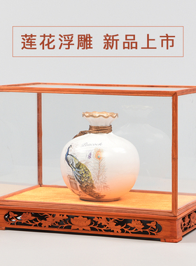 定制木雕玻璃罩透明防尘罩实木