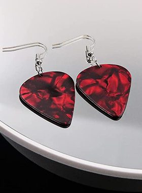 跨境新品饰品 地狱火吉他拨片时尚红色项链 不锈钢珠链项链男女