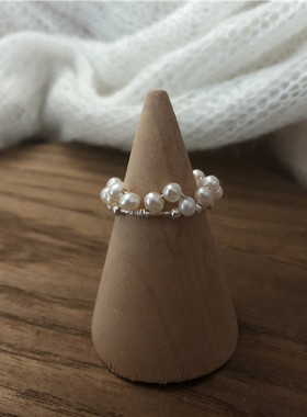 绕指柔原创设计王冠纯银戒指天然