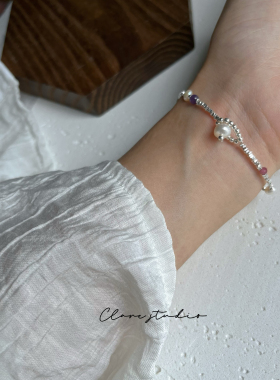 彩虹糖多巴胺彩色天然石手链