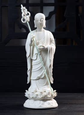 地藏王白瓷菩萨供奉摆件佛像
