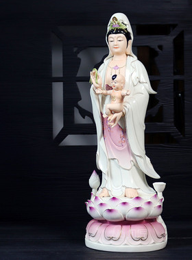 观音像菩萨供奉摆件德化白瓷