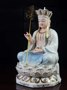 带帽地帽佛像摆件德化陶瓷