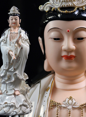 西方三圣阿弥陀佛观音像德化陶瓷