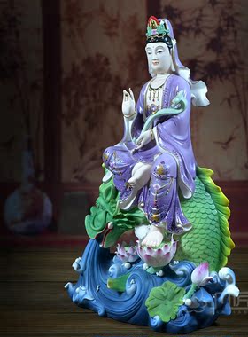 如意观音菩萨佛像镇宅德化陶瓷