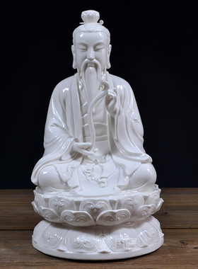 白瓷原始天尊供奉摆件佛像