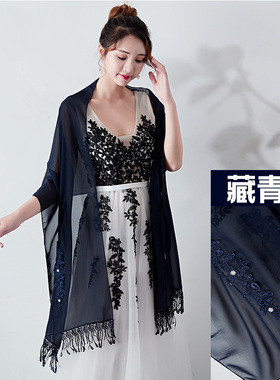 网红新娘演出舞蹈多色蕾丝披肩