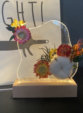 永生花云朵小夜灯diy手工礼物品