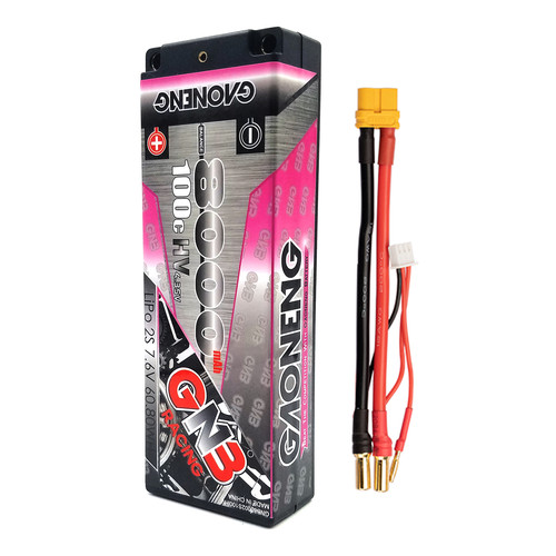GNB高能8000mAh 2S2P 7.6V 100C HV 5.0mm铜管1:10RC车船模锂电池 - 图1