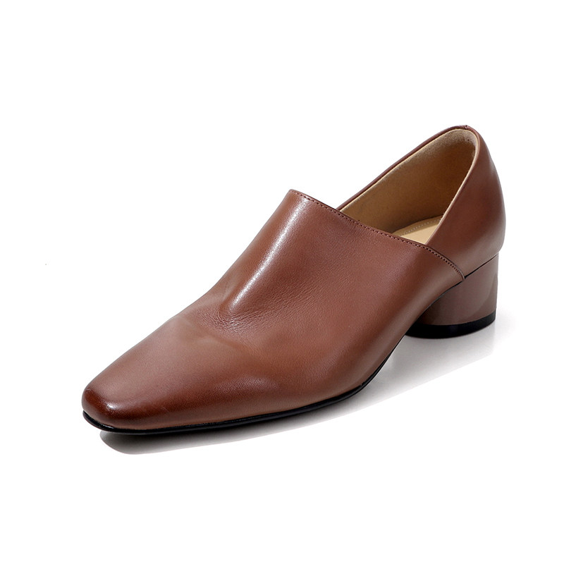 法式复古风高跟乐福鞋女2026春季粗跟真皮方头百搭深口单鞋子,淘宝优惠券,粉丝福利购,淘宝优惠卷
