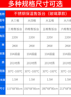 快餐保温台商用玻璃罩售饭台小型汤池电加热小碗菜食堂打菜台式车