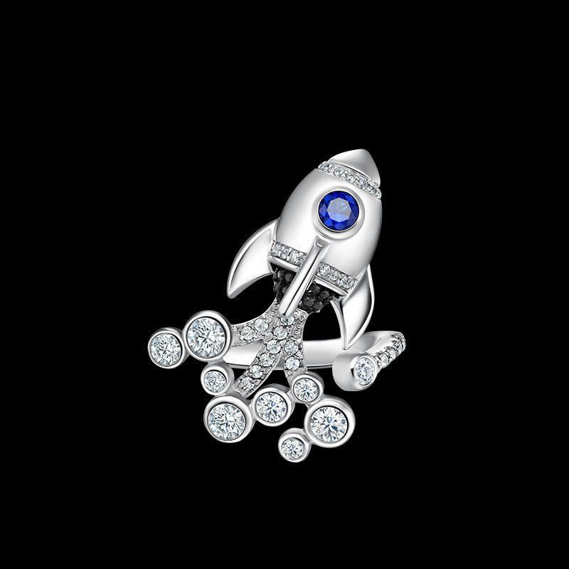 hefang何方珠宝火箭925纯银女指环 HEFANG Jewelry戒指/指环