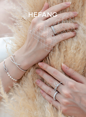 HEFANG何方珠宝丝带蝴蝶结戒指