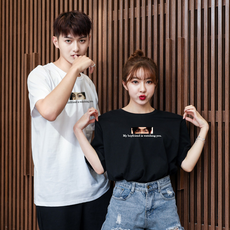 diy私人照片定制女朋友在看你t恤 samack尚马克男装T恤