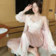 Yalu suspender pajamas ສໍາລັບແມ່ຍິງ 2026 ລະດູຮ້ອນໃຫມ່ ice ບາງແລະ snow silk trousers ແຂນຍາວ lace ເຮືອນໃສ່ຊຸດສາມສິ້ນ