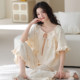 Yalu pure cotton pajamas women's summer 2026 new short-sleeved cropped pants can be worn outside Princess style house clothes set
