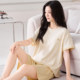 Yalu pajamas ສໍາລັບແມ່ຍິງທີ່ມີ pads ເຕົ້ານົມ 2026 ສິ້ນຝ້າຍບໍລິສຸດໃຫມ່ sleeved ສັ້ນສາມາດ worn ພາຍນອກວ່າງຊຸດໃສ່ເຮືອນບາດເຈັບແລະ.