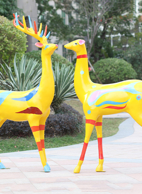 别墅户外庭院动物彩绘园林景观