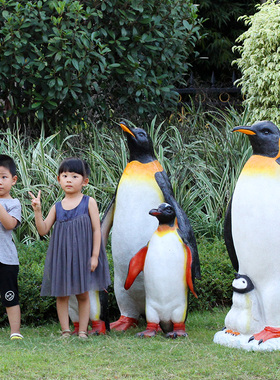 仿真企鹅海洋动物别墅园林装饰品