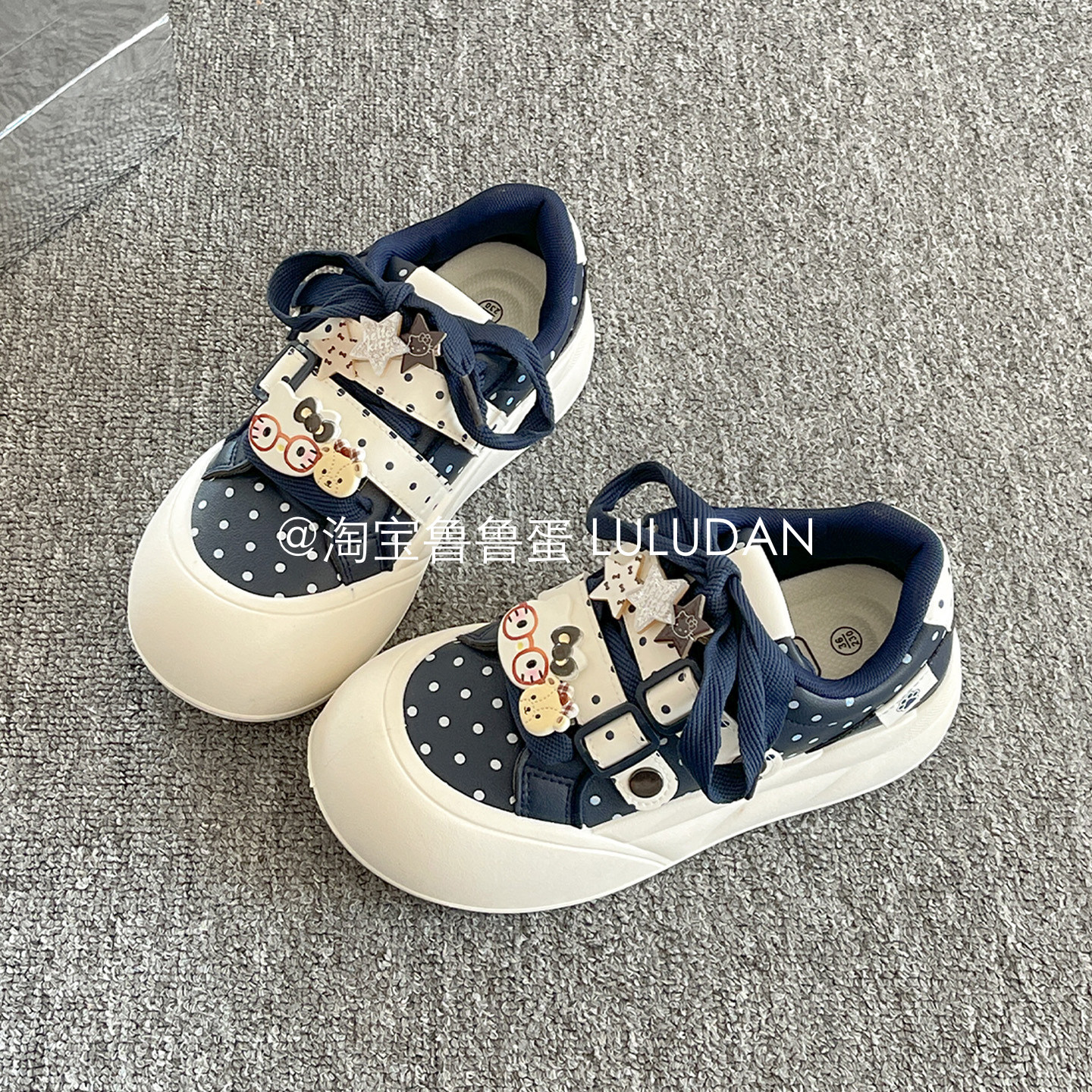 鲁鲁蛋厚底小白鞋女款2025新款春秋休闲板鞋子女鞋百搭小众面包鞋,淘宝优惠券,粉丝福利购,淘宝优惠卷