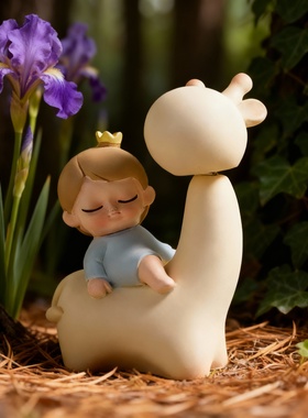 可爱小熊长颈鹿治愈系公仔摆件