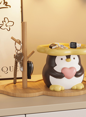 好可爱的企鹅钥匙收纳摆件