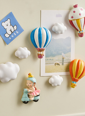 可爱卡通热气球磁吸冰箱贴3d立体