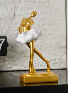 轻奢云朵芭蕾舞女孩摆件装饰品电视柜酒柜玄关舞蹈室展厅高档摆设