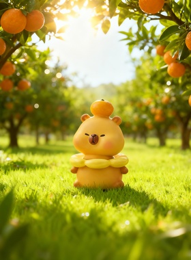 黄色萌系小熊毛绒包包挂饰摆件