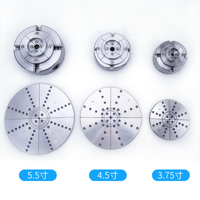 木工车床卡盘伞齿轮联动回旋旋转自定心木旋三爪四爪手镯圆卡盘 - 图1