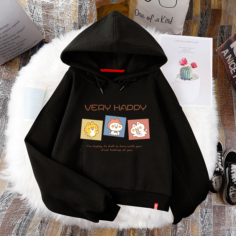 白色短款韩版宽松2020年新款潮卫衣 幽默兔卫衣/绒衫