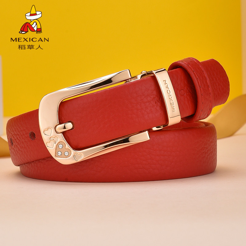 稻草人长针扣皮带女士2025新款真皮腰带装饰小众女式细裤带配裙子,淘宝优惠券,粉丝福利购,淘宝优惠卷