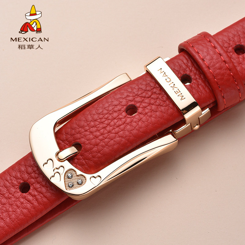 稻草人长针扣皮带女士2025新款真皮腰带装饰小众女式细裤带配裙子,淘宝优惠券,粉丝福利购,淘宝优惠卷