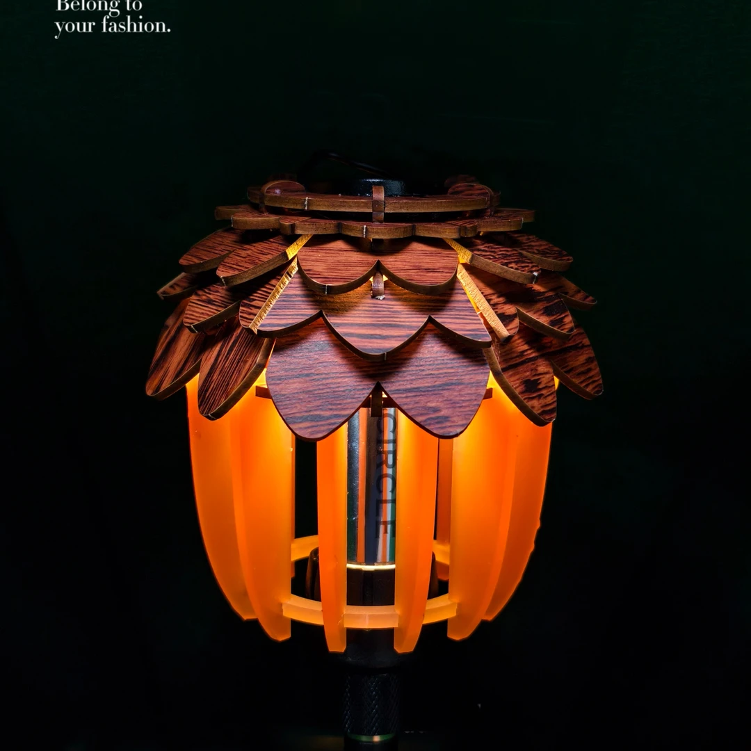 户外木制品户外露营GZ灯38灯罩DIY手工灯罩松果灯罩材料包 - 图2